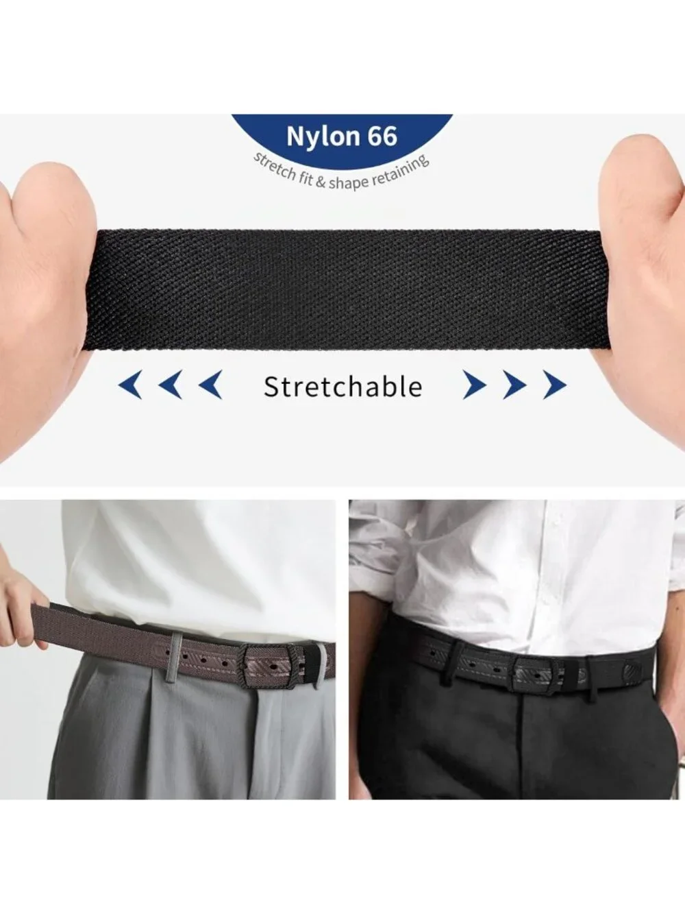 Reversible 2-in-1 Non-Metal Belt for Men - TSA Approved Black & Brown Fashion